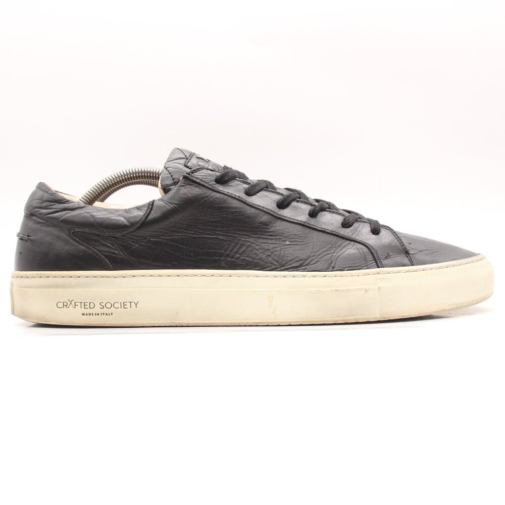 Crafted Society Black Leather Sneakers Men's Size EU 46 Casual Lace Up 042090